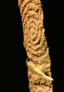 Sun Dagger Piercing Spiral Petroglyph, Chaco Canyon, NM