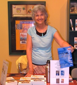 Margaret in the Author's Booth, CA State Fair, Sacramento